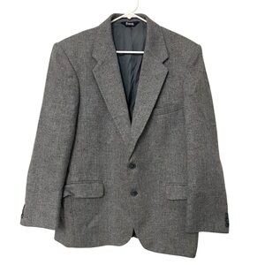 Farah Herringbone Twill Weave Gray Blazer/Suit Jacket // 44